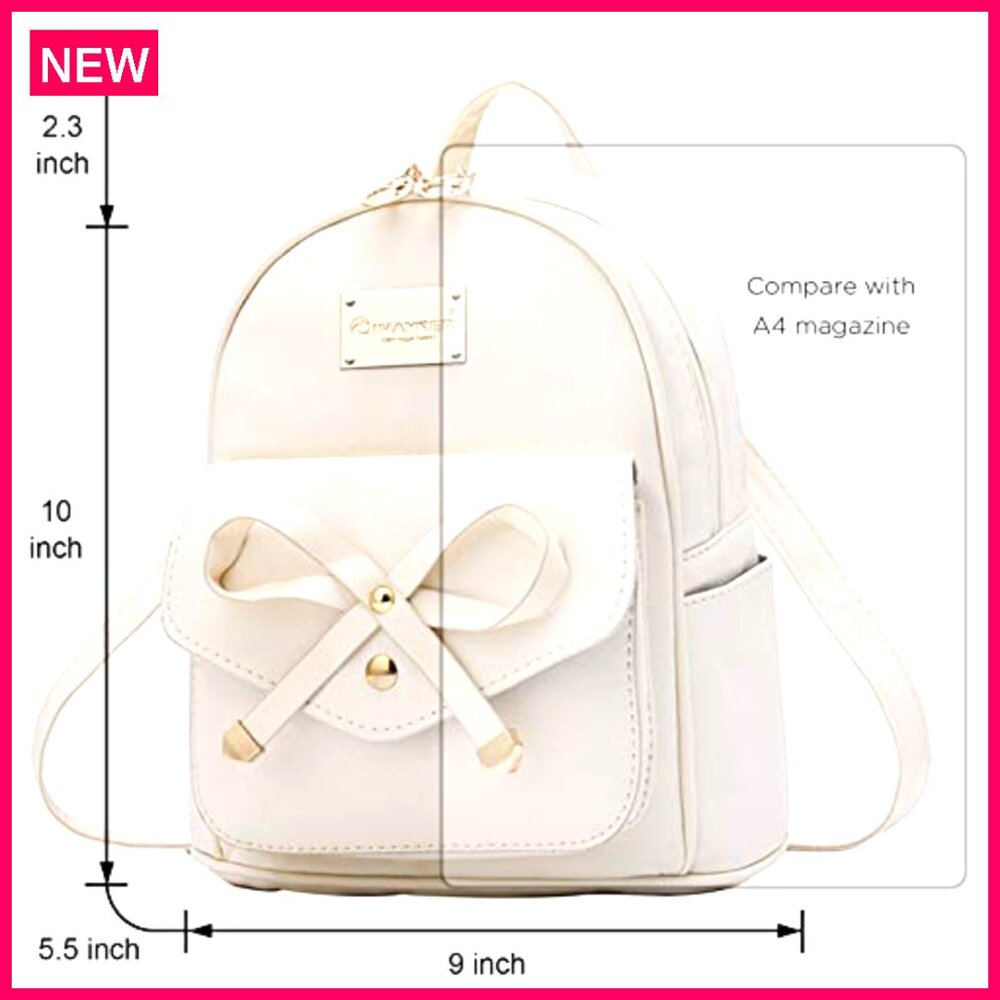 Mini Leather Backpack With Bow, Adjustable Straps… - image 4